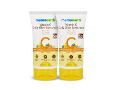 Mamaearth Vitamin C Daily Glow Sunscreen Spf 50 Pa++++ With Vitamin C & Turmeric, Lightweight, For Sun Protection & Glow For All Type of Skin- 50 G | Pack Of 2, 2 Count