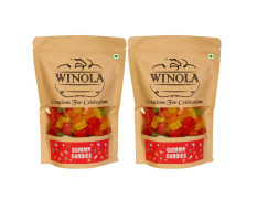 Winola Gummy Candies - 100% Veg, Gelatin Free Imported Bear Gummies (Pack of 2 x 150 gm)