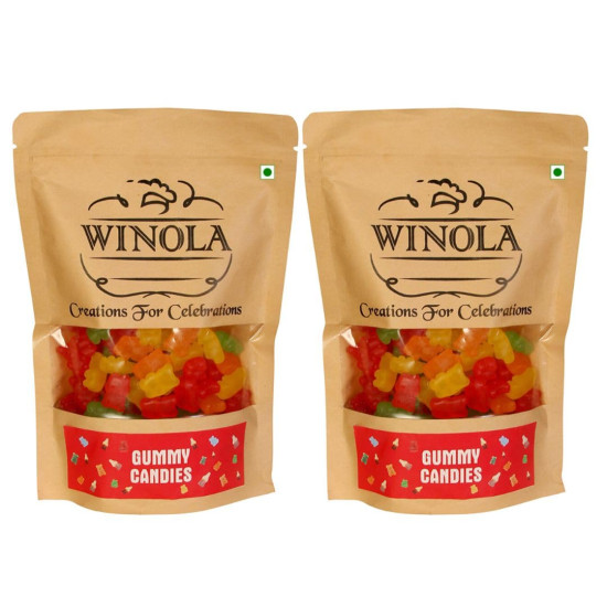 Winola Gummy Candies - 100% Veg, Gelatin Free Imported Bear Gummies (Pack of 2 x 150 gm)