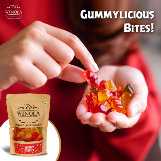 Winola Gummy Candies - 100% Veg, Gelatin Free Imported Bear Gummies (Pack of 2 x 150 gm)