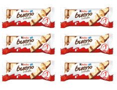Kinder Bueno White Chocolate With Crunchy Hazelnut Pieces - Perfect Balance of Sweetness