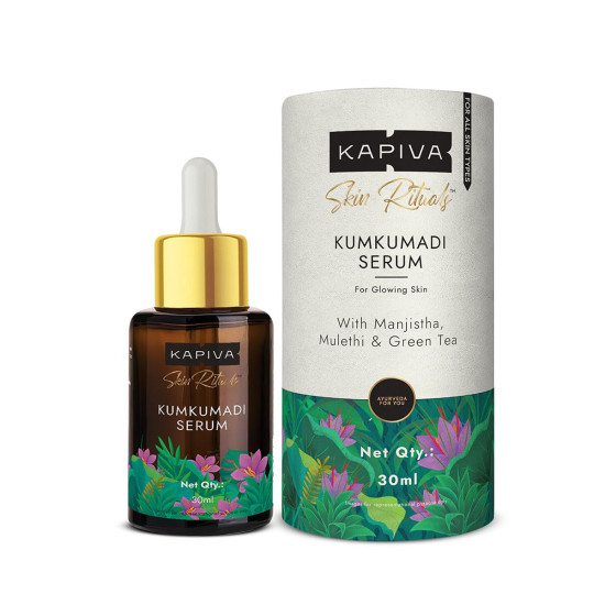 Kapiva Kumkumadi Glow Serum (30Ml) | For Brighter & Glowing Skin | Helps Reduce Dark Spots & Pigmentation
