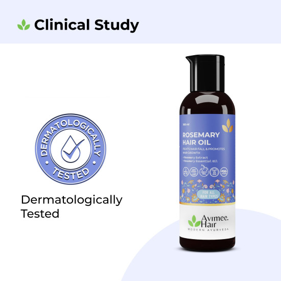 Avimee Herbal Rosemary Hair Oil | For Hair Growth, Hair Fall Control and Dandruff | 100% Pure & Natural | Mineral Oil Free | 100mL Avimee Herbal Rosemary Hair Oil | For Hair Growth, Hair Fall Control and Dandruff | 100% Pure & Natural | Mineral Oil Free | 100mL