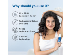 Be Bodywise 4% AHA BHA UnderArm Roll On 75ml | 2% Lactic Acid, 1% Mandelic Acid, 1% Salicylic acid | Prevents Body Odour & Pigmentation | Fresh Floral Fragrance | Alcohol & Aluminum Free