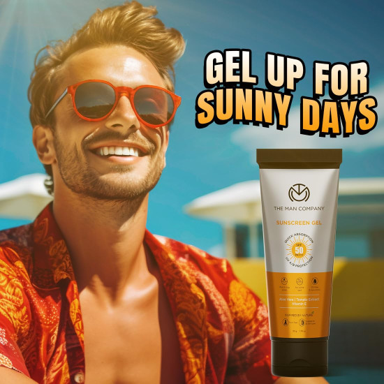 The Man Company Oil-Free Sunscreen SPF50 PA+++ For Men- 50gm | Sunscreen Gel for Oily, Combination & Normal Skin | Broad Spectrum UV A/B Protection | No White Cast | Non-Greasy & Lightweight The Man Company Oil-Free Sunscreen SPF50 PA+++ For Men- 50gm | Sunscreen Gel for Oily, Combination & Normal Skin | Broad Spectrum UV A/B Protection | No White Cast | Non-Greasy & Lightweight