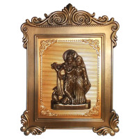 Kotak Sales Radha Krishna God Spiritual Idol Photo Frame Wall Hanging Decorative Interior Plastic Acrylic 3D Design Durable Frame Brings Positive Energy Size 34 X 23 Cm (Copper)