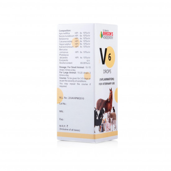 Bakson Veterinary | V6 Inflammation Drops | 30ml
