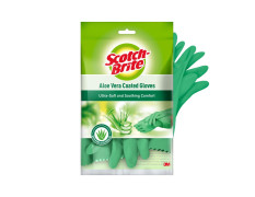 Scotch-Brite Aloe Vera coated Gloves, thick gloves for superior protection, aloe vera gel coating for cool hands, superior protection, anti- slip material