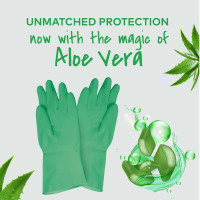Scotch-Brite Aloe Vera coated Gloves, thick gloves for superior protection, aloe vera gel coating for cool hands, superior protection, anti- slip material
