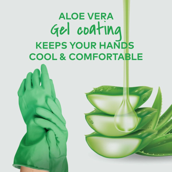 Scotch-Brite Aloe Vera coated Gloves, thick gloves for superior protection, aloe vera gel coating for cool hands, superior protection, anti- slip material