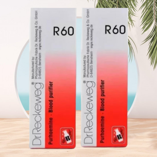 Dr Reckeweg R60 Homeopathic Medicine Purhaemine - Homeopathic Medicine 22ml, Pack of 2