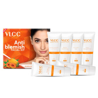 VLCC Anti-Blemish Facial Kit - 60g | Brightening for Dry, Sensitive and Oily Skin Types | Fights Blemishes and Dullness | Protects and Nourishes