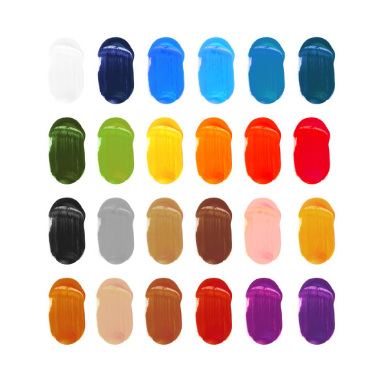 Camel Artist Acrylic Colours 24 Shades, 9ml with 2 Artist Brushes