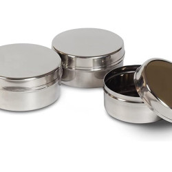 Stainless Steel Small Dabbi Set For Kitchen|Steel Dabbi Set|Steel Boxes For Kitchen|Stainless Steel Small Dabbi Set Of 10 Pcs 50 ml