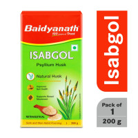 Baidyanath Isabgol (Psyllium Husk) Powder - 200 gm | Healthy Digestive Tract | Rich Source Of Dietary Fibre, Gluten Free | Effectively Relieves Constipation | Supplement For Digestion (Pack of 1)