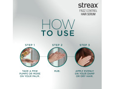 Streax Frizz Control Hair Serum for Dry Frizzy Hair- 100 ml, 72hrs Frizz Free Hair, For Women & Men, With Bio – Elixir, 84% Frizz Reduction & 11X smoothness