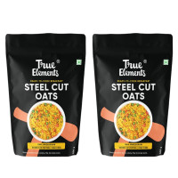 True Elements Steel Cut Oats 500 g*2 - Diabetic Friendly | High in Protein and Fiber | Gluten Free Oats | Healthy Breakfast Cereals
