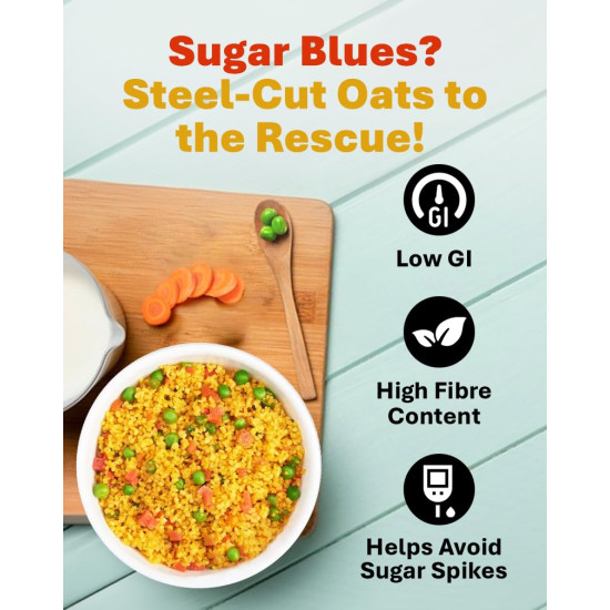 True Elements Steel Cut Oats 500 g*2 - Diabetic Friendly | High in Protein and Fiber | Gluten Free Oats | Healthy Breakfast Cereals True Elements Steel Cut Oats 500 g*2 - Diabetic Friendly | High in Protein and Fiber | Gluten Free Oats | Healthy Breakfast Cereals