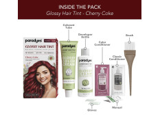 Paradyes No Bleach Cherry Coke Glossy Hair Tint, Ammonia-Free Formula for Natural Black Hair, Anti-Fade Wine Conditioner for Long-Lasting Shine, Enriched with Herbal Extracts, 6.6 True Red