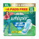 Whisper Ultra Upto No Gap No Leaks Sanitary Pads, 48 XL Pads, For Heavy Flow Protection, With CURVEWEAR™ Technology, Cotton Like Softness, Disposable Wrapper, Locks Odour & Wetness