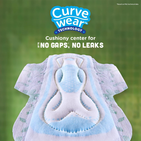 Whisper Ultra Upto No Gap No Leaks Sanitary Pads, 48 XL Pads, For Heavy Flow Protection, With CURVEWEAR™ Technology, Cotton Like Softness, Disposable Wrapper, Locks Odour & Wetness