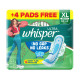 Whisper Ultra Upto No Gap No Leaks Sanitary Pads, 48 XL Pads, For Heavy Flow Protection, With CURVEWEAR™ Technology, Cotton Like Softness, Disposable Wrapper, Locks Odour & Wetness