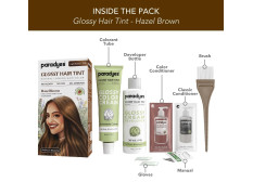 Paradyes No Bleach Hazel Brown Glossy Hair Tint, Ammonia-Free Formula for Natural Black Hair, Anti-Fade Brown Conditioner for Long-Lasting Shine, Enriched with Herbal Extracts, 5 Light Brown