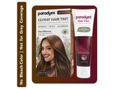 Paradyes No Bleach Hazel Wine Combo, Ammonia-Free Formula for Natural Black Hair, Ruby Wine Semi-Permanent Top-up Hair Color, Enriched with Herbal Extract