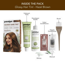 Paradyes No Bleach Hazel Wine Combo, Ammonia-Free Formula for Natural Black Hair, Ruby Wine Semi-Permanent Top-up Hair Color, Enriched with Herbal Extract