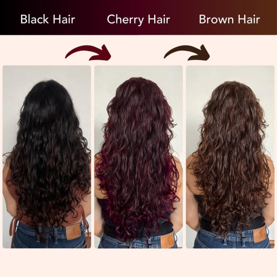Paradyes No Bleach Cherry Coffee Combo, Ammonia-Free Formula for Natural Black Hair, Coffee Brown Semi-Permanent Top-up Hair Color, Enriched with Herbal Extracts