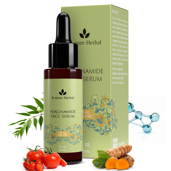 Avimee Herbal 10% Niacinamide Face Serum with Hyaluronic Acid | For Acne Marks, Blemishes & Oil Balancing with Zinc | Skin Clarifying Anti Acne Serum for Oily & Acne Prone Skin | 25 ml Avimee Herbal 10% Niacinamide Face Serum with Hyaluronic Acid | For Acne Marks, Blemishes & Oil Balancing with Zinc | Skin Clarifying Anti Acne Serum for Oily & Acne Prone Skin | 25 ml