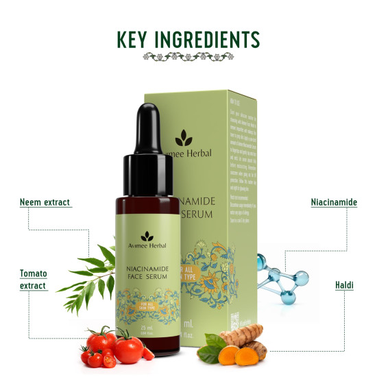 Avimee Herbal 10% Niacinamide Face Serum with Hyaluronic Acid | For Acne Marks, Blemishes & Oil Balancing with Zinc | Skin Clarifying Anti Acne Serum for Oily & Acne Prone Skin | 25 ml Avimee Herbal 10% Niacinamide Face Serum with Hyaluronic Acid | For Acne Marks, Blemishes & Oil Balancing with Zinc | Skin Clarifying Anti Acne Serum for Oily & Acne Prone Skin | 25 ml