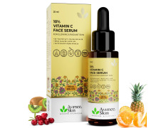 Avimee Herbal 10% Vitamin C Serum for Glowing Skin | Enriched with Hyaluronic Acid | Non Irritating, Safe for Sensitive Skin | Non Sticky | Clinically Proven Formula | For Men and Women| 25 mL