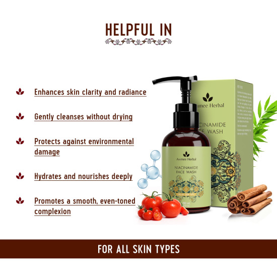 Avimee Herbal Niacinamide Face Wash | For Daily Hydration and Nourishment | For Men and Women | 100 mL Avimee Herbal Niacinamide Face Wash | For Daily Hydration and Nourishment | For Men and Women | 100 mL