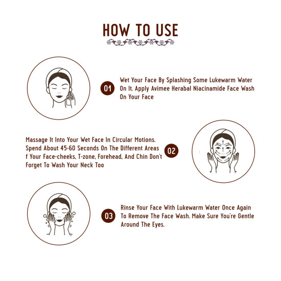 Avimee Herbal Niacinamide Face Wash | For Daily Hydration and Nourishment | For Men and Women | 100 mL Avimee Herbal Niacinamide Face Wash | For Daily Hydration and Nourishment | For Men and Women | 100 mL