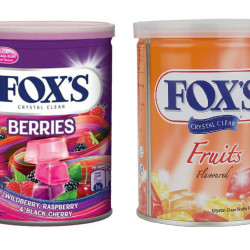 Fox's Crystal Clear Berries Candy Tin, Fruits Candy Tin, (2 x 180g)