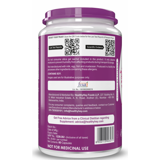 HealthyHey Nutrition Woman Plus Soy Isoflavones with Calcium - 60 Vegetable Capsules
