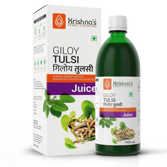 Krishna's Giloy Tulsi Juice, Enriched With Goodness of Giloy & Tulsi, No Artificial Colors or Flavours & Gluten Free - 1000 ml (Pack of 1) Krishna's Giloy Tulsi Juice, Enriched With Goodness of Giloy & Tulsi, No Artificial Colors or Flavours & Gluten Free - 1000 ml (Pack of 1)