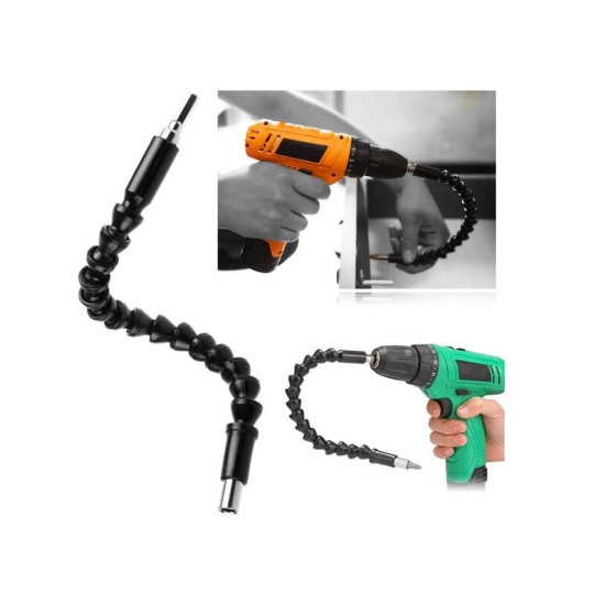 Spartan FET-02 Flexible Shaft Bit Set | Flexible Soft Shaft Extension Screwdriver 10 Screw bits & 9 Sockets Nut,1 Hex Key | Power Repair DIY Tools for Garage, Household Purpose (Pack of 1, Orange)