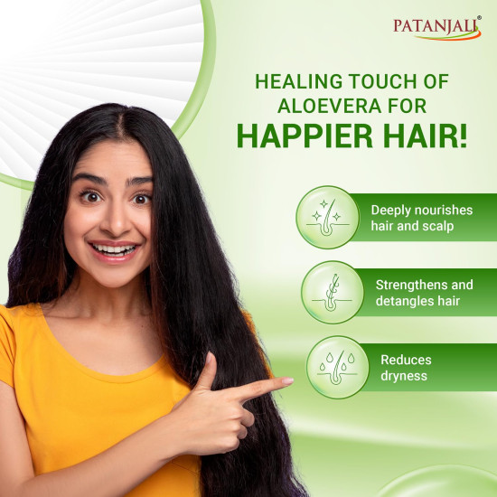 Patanjali Kesh Kanti Aloevera Hair Cleanser 180ML, Natural Nourishing Shampoo, Herbal Care for Healthy Hair, Scalp Cleansers for Men and Women, For All Types