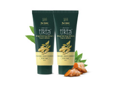 Nat Habit Ubtan Face Wash, Fresh Daily Tikta For Men & Women, Skin Brightening With Activated Wild Turmeric, Suitable For All Skin Types, Chemical & Sulphate Free (Pack of 2 X 100g)