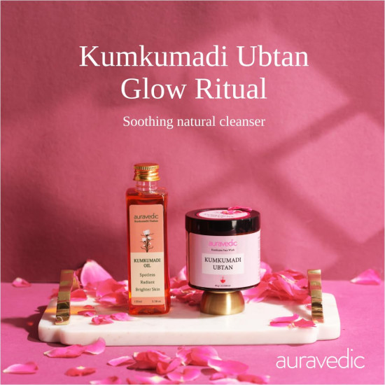 Auravedic Kumkumadi face oil Kumkumadi Tailam for glowing & Kumkumadi oil Ubtan Face pack powder organic kumkum powder Ubtan face wash Combo- 100 ml & 60 gm Auravedic Kumkumadi face oil Kumkumadi Tailam for glowing & Kumkumadi oil Ubtan Face pack powder organic kumkum powder Ubtan face wash Combo- 100 ml & 60 gm