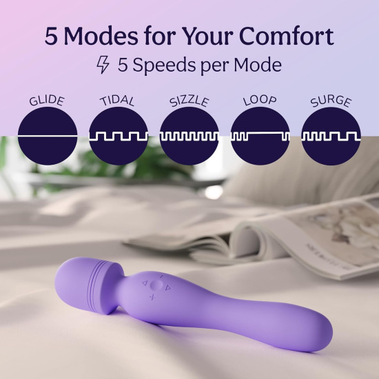 Caresmith Body Wave Massager | Dual Heads | Machine for Pain Relief with 1 Year Warranty | Purple