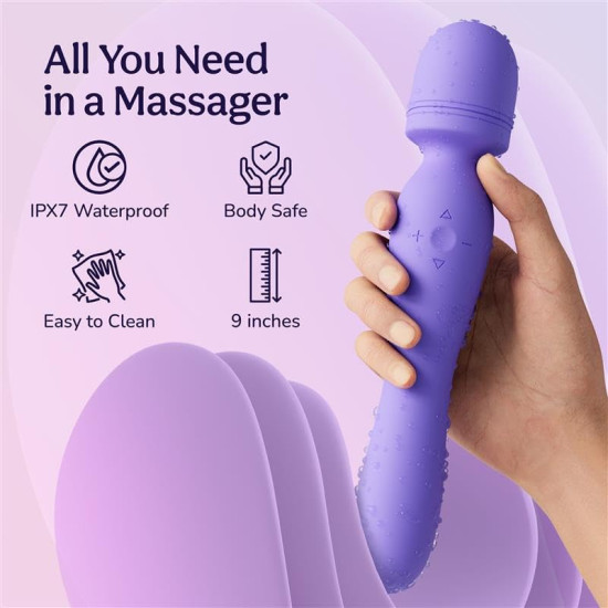 Caresmith Body Wave Massager | Dual Heads | Machine for Pain Relief with 1 Year Warranty | Purple
