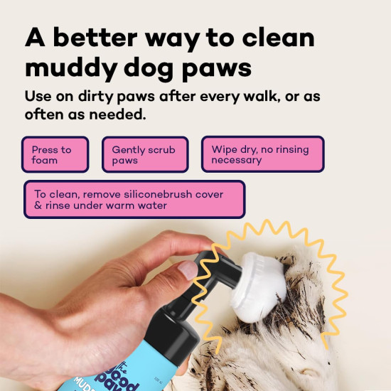 The Good Paws Muddy Buddy Paw Cleaner for Dogs & Cats, No Rinse Foaming Cleanser, Quick Dry, Lick Safe, Allergen Free, Protects & Moisturizes, Freshens & Softens, Oat Extract, 150 ml x 2 The Good Paws Muddy Buddy Paw Cleaner for Dogs & Cats, No Rinse Foaming Cleanser, Quick Dry, Lick Safe, Allergen Free, Protects & Moisturizes, Freshens & Softens, Oat Extract, 150 ml x 2