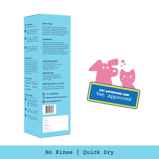 The Good Paws Muddy Buddy Paw Cleaner for Dogs & Cats, No Rinse Foaming Cleanser, Quick Dry, Lick Safe, Allergen Free, Protects & Moisturizes, Freshens & Softens, Oat Extract, 150 ml x 2 The Good Paws Muddy Buddy Paw Cleaner for Dogs & Cats, No Rinse Foaming Cleanser, Quick Dry, Lick Safe, Allergen Free, Protects & Moisturizes, Freshens & Softens, Oat Extract, 150 ml x 2