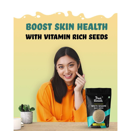 True Elements White Sesame Seeds 150gm (Pack of 2) - Til White Seeds | Indian Spice | Till Seeds for Eating | Rich in Nutrients