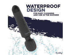 Vandelay Rechargeable Body Massager for Pain Relief – 20 Vibration Modes & 8 Speed Levels – Waterproof & Portable Design – Long-Lasting Battery – Cool Black