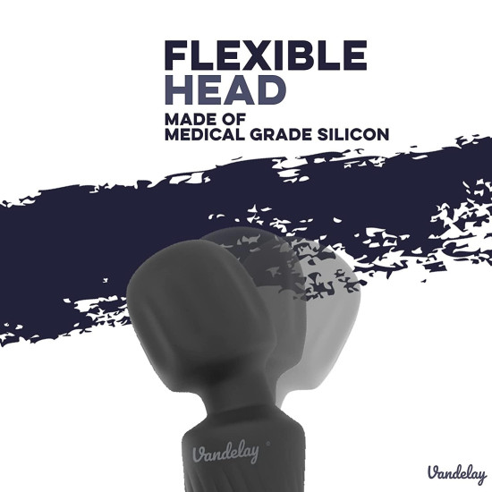 Vandelay Rechargeable Body Massager for Pain Relief – 20 Vibration Modes & 8 Speed Levels – Waterproof & Portable Design – Long-Lasting Battery – Cool Black