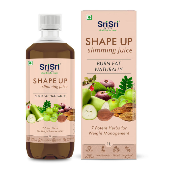 Sri Sri Tattva Shape Up Slimming Juice - Burn Fat Naturally | 7 Potent Herbs For Weight Management | 1L (Pack of 2)